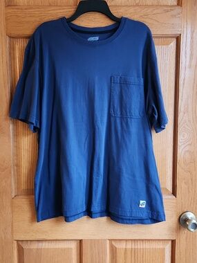 Duluth Trading Co 40 Grit Navy Short-Sleeve Pocket Tee